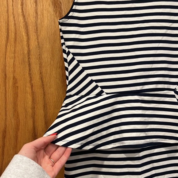 H&M peplum navy striped dress - Picture 2 of 4